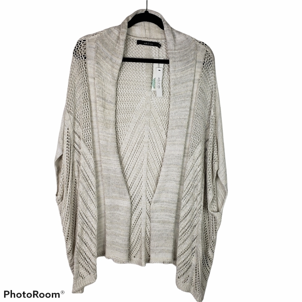 Ark & Co. for Stitch Fix Raine Heathered Cream Open Cardigan XS NWT